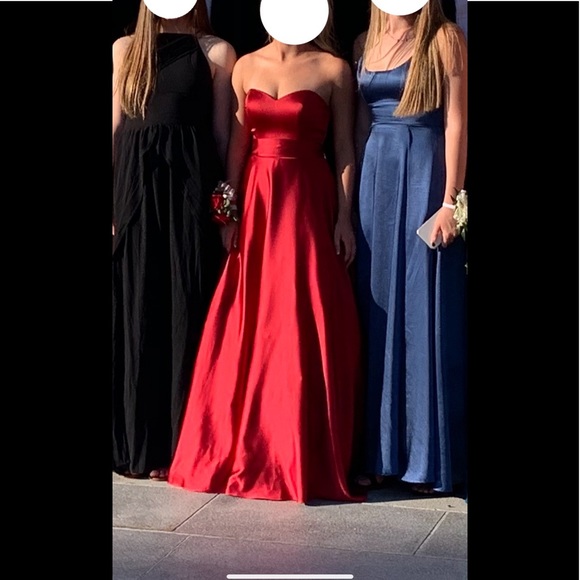 Elegant Dark Red Ball Gown Prom Dress - Picture 3 of 4